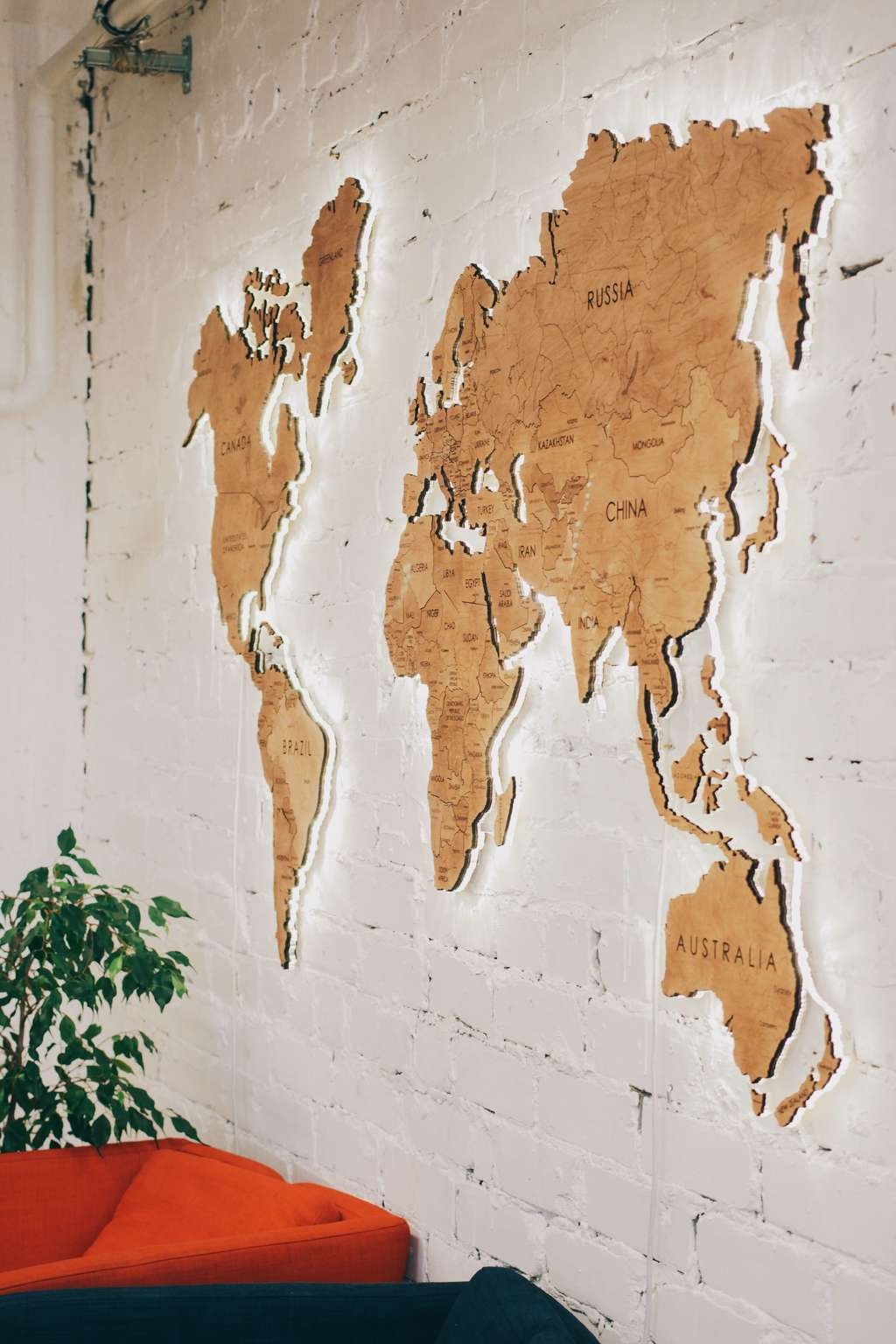 Дерев'яна Карта Світу "M" 210x125 см 22167503 фото