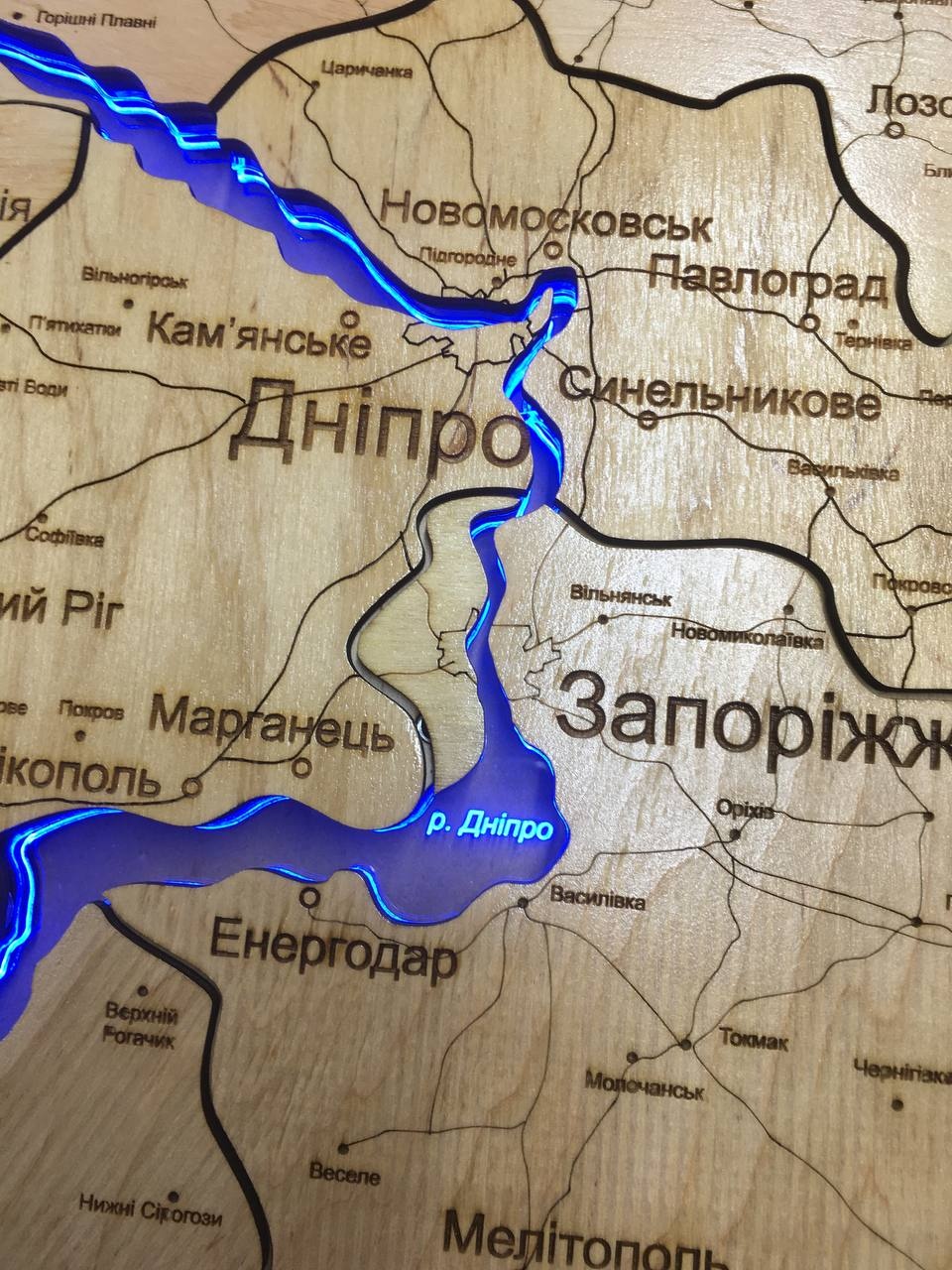 Wooden Map of Ukraine "S" 100 x 70 cm