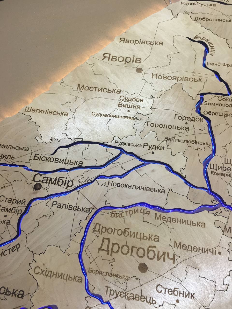 Дерев'яна Карта Львівської області natural 180x170 см 110016 фото