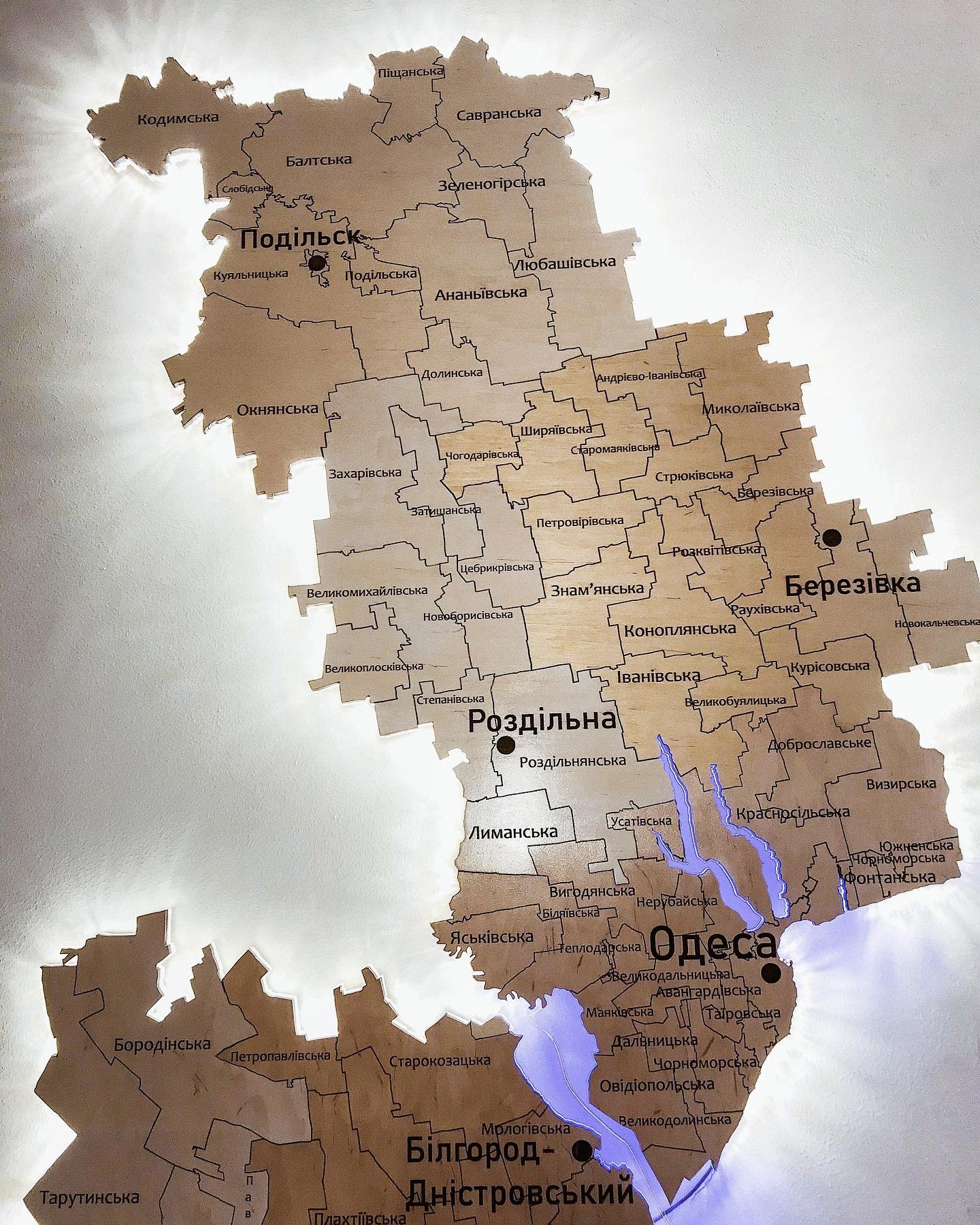 Дерев'яна Карта Одеської області 130x200 см 32409267 фото