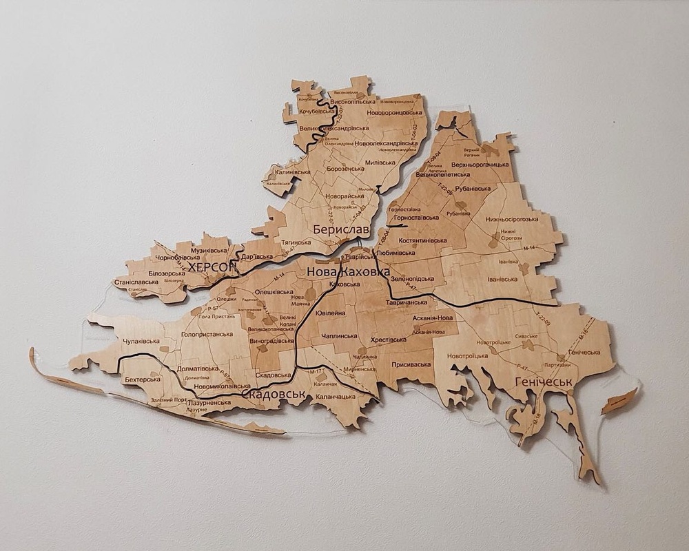 Дерев’яна Карта Херсонської області 130x210 см 110021 фото