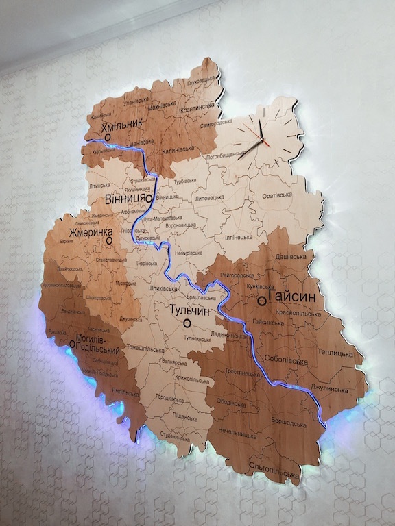 Дерев'яна Карта Вінницької області 135x130 см 32227282 фото