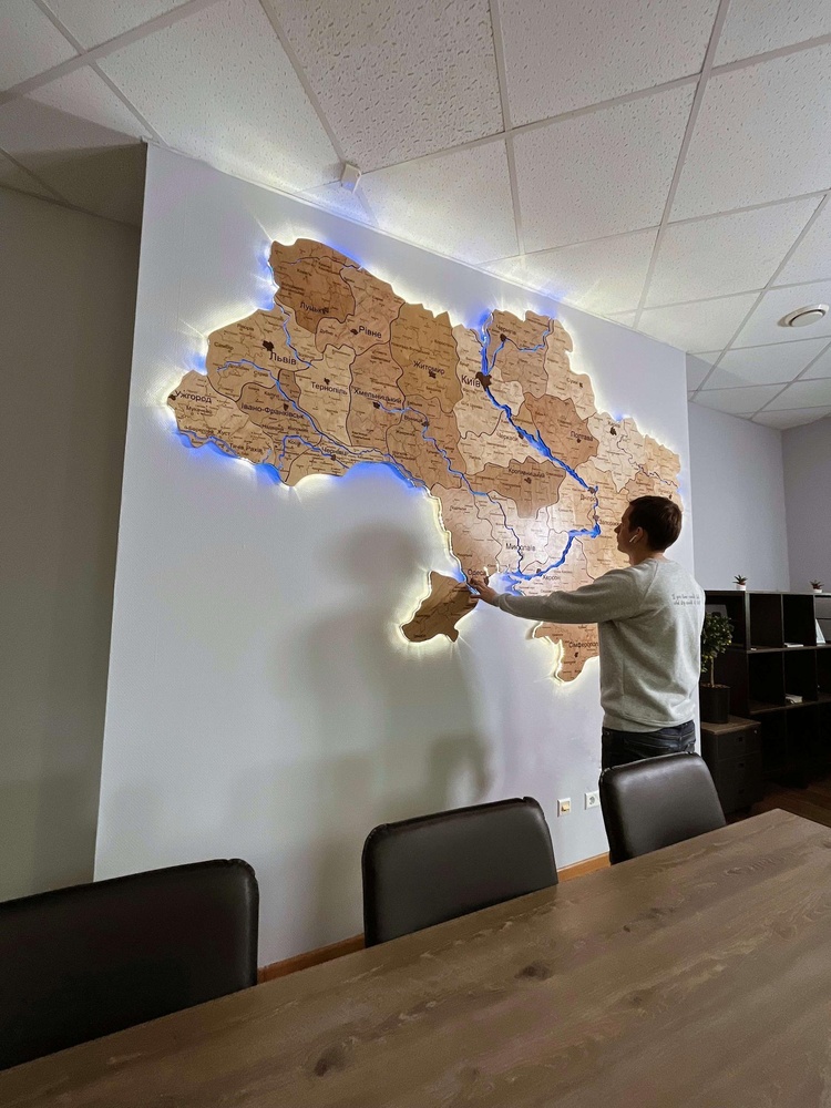 Wooden Map of Ukraine "XXL" 190 x 280 cm