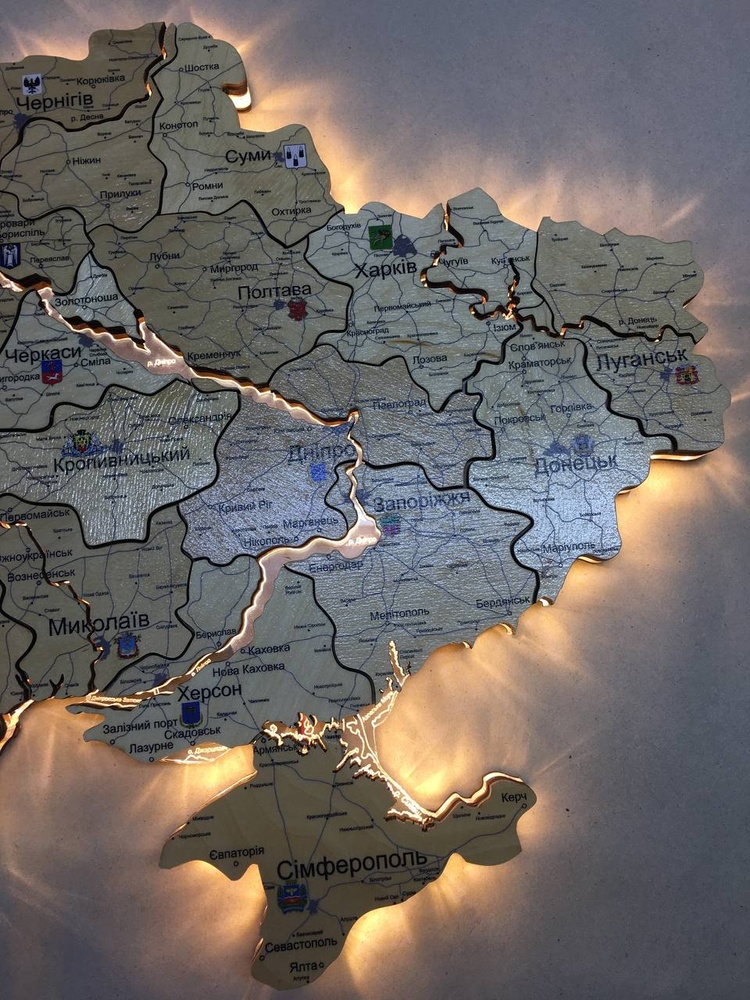 Wooden Map of Ukraine "XS" 60 x 40 cm