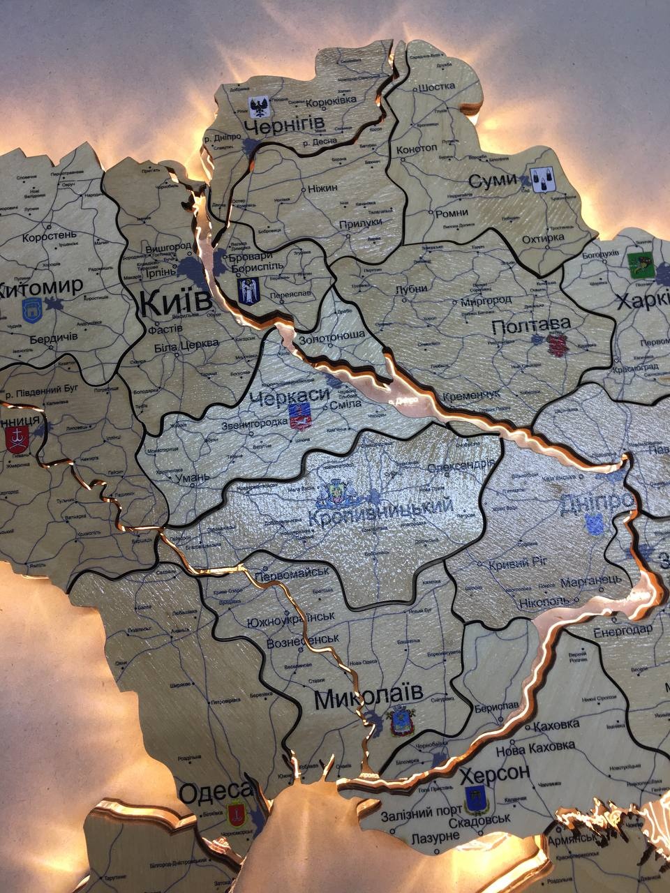 Дерев'яна Карта України "XS" 60 x 40 см 29096460 фото