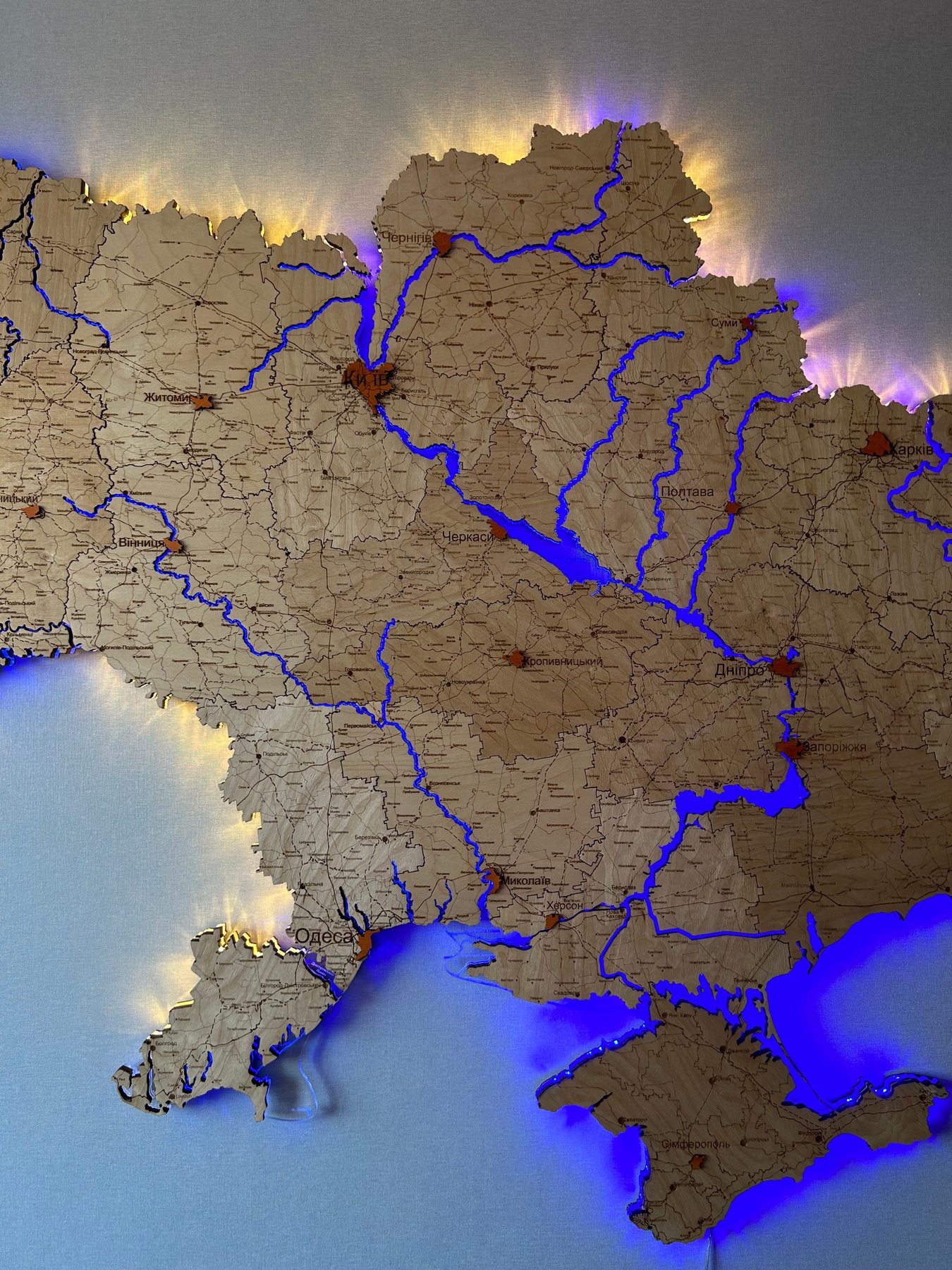 Дерев'яна Карта України "L+" 200 x 135 см 110011 фото