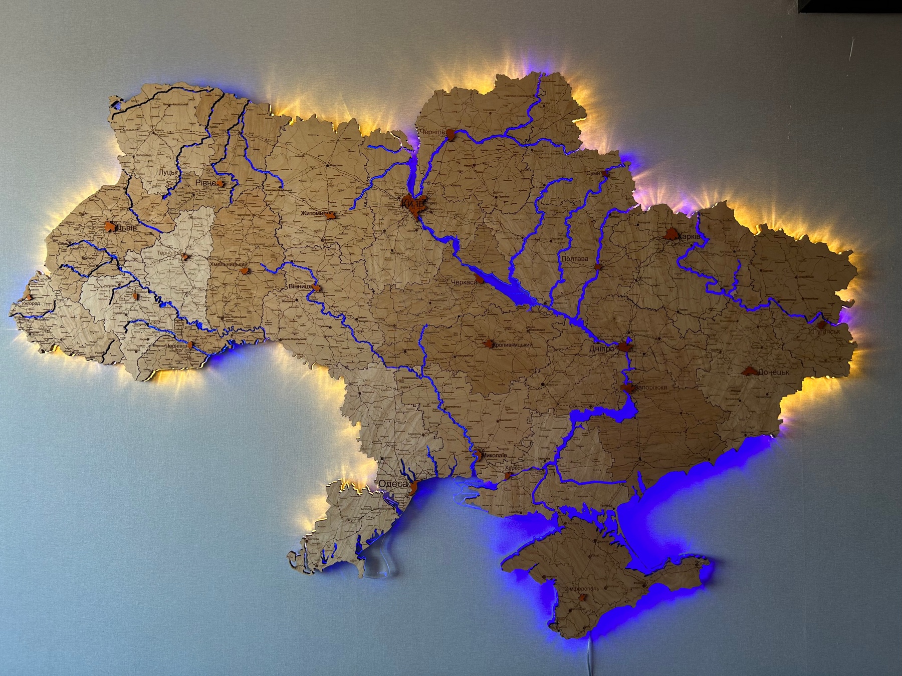 Дерев'яна Карта України "L+" 200 x 135 см 110011 фото
