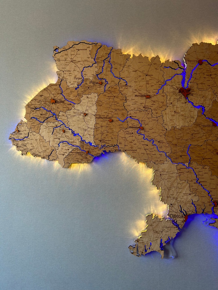 Wooden Map of Ukraine "L+" 200 х 135