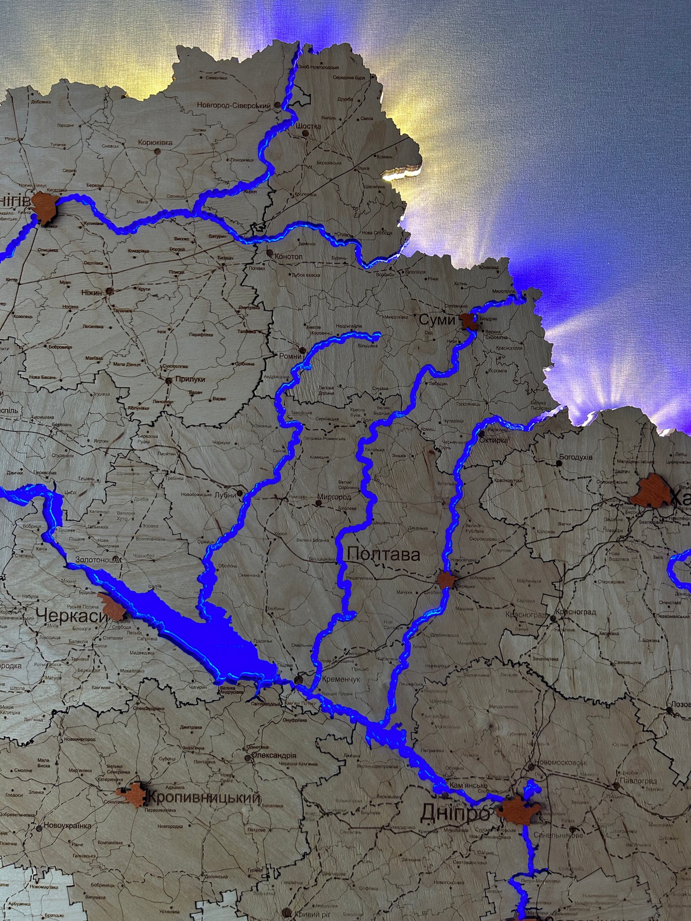 Дерев'яна Карта України "XL" 235x160 см 110012 фото