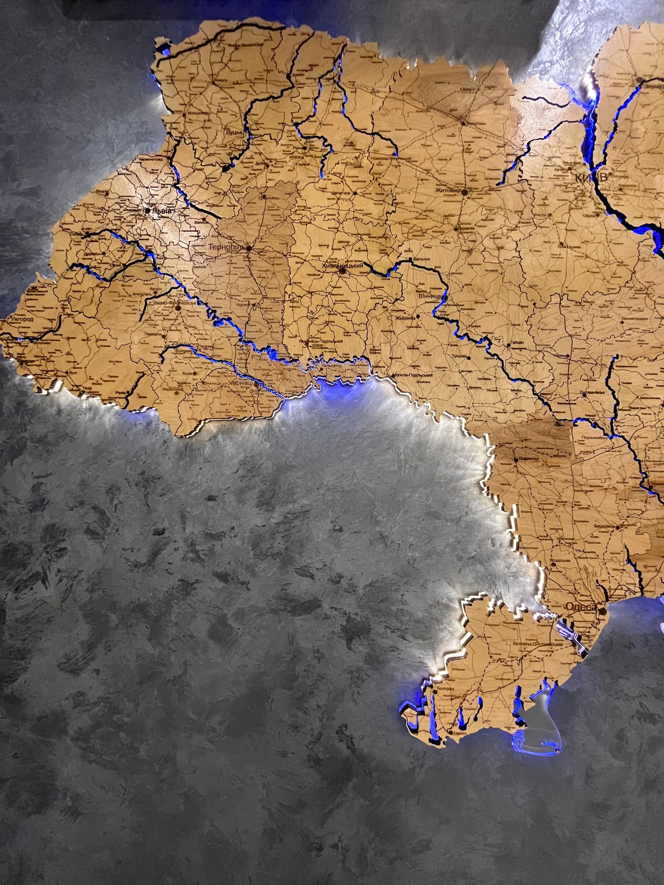 Wooden Map of Ukraine "XL" 235х160