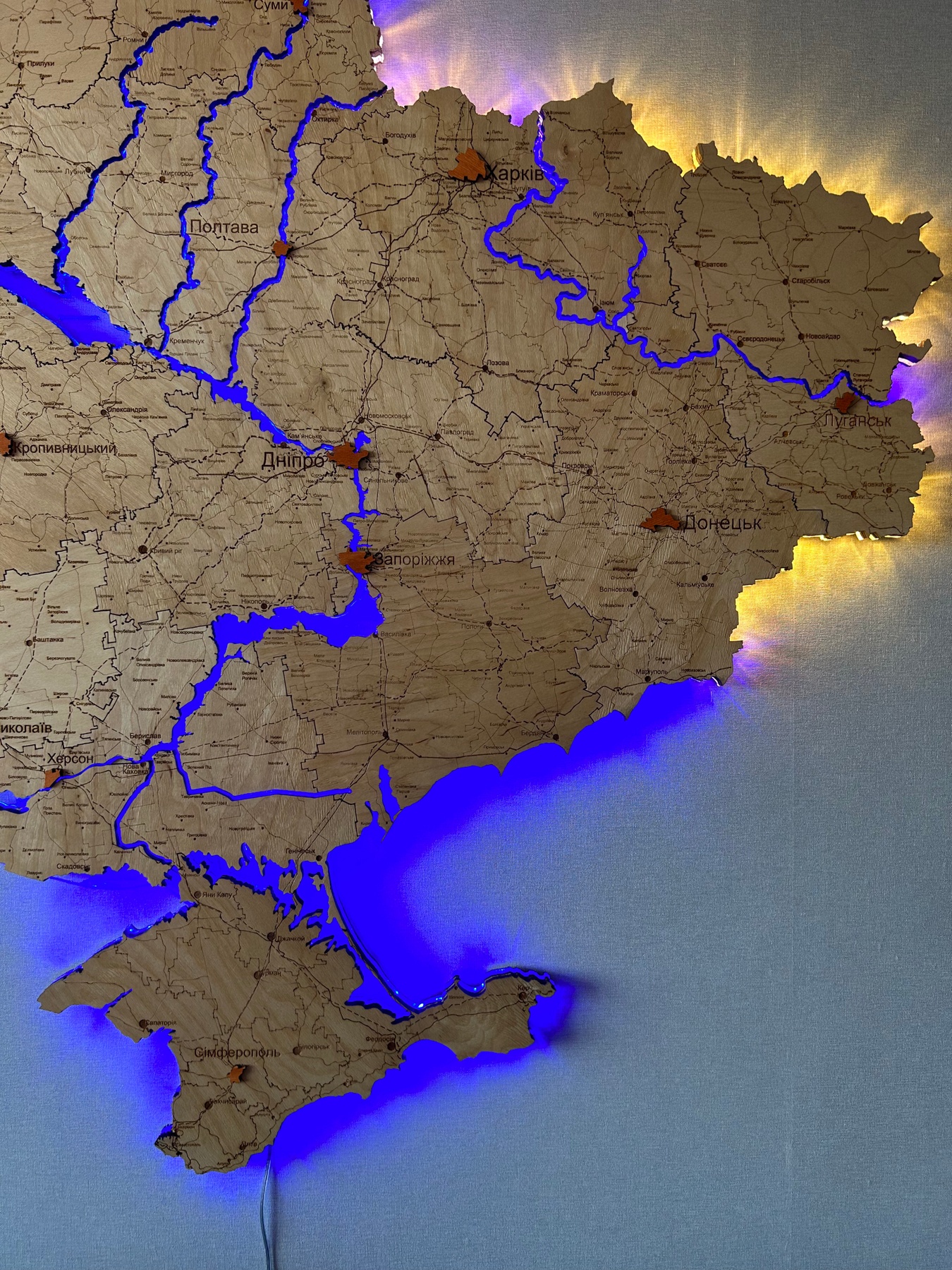 Wooden Map of Ukraine "XL" 235х160
