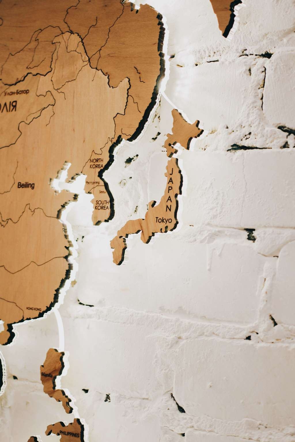 Wooden World Map "L" 150x260 cm